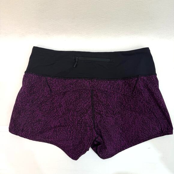 Lululemon Run Times Shorts 4" Inseam Purple Black Lined Running Athletic Size 4 - Picture 4 of 8